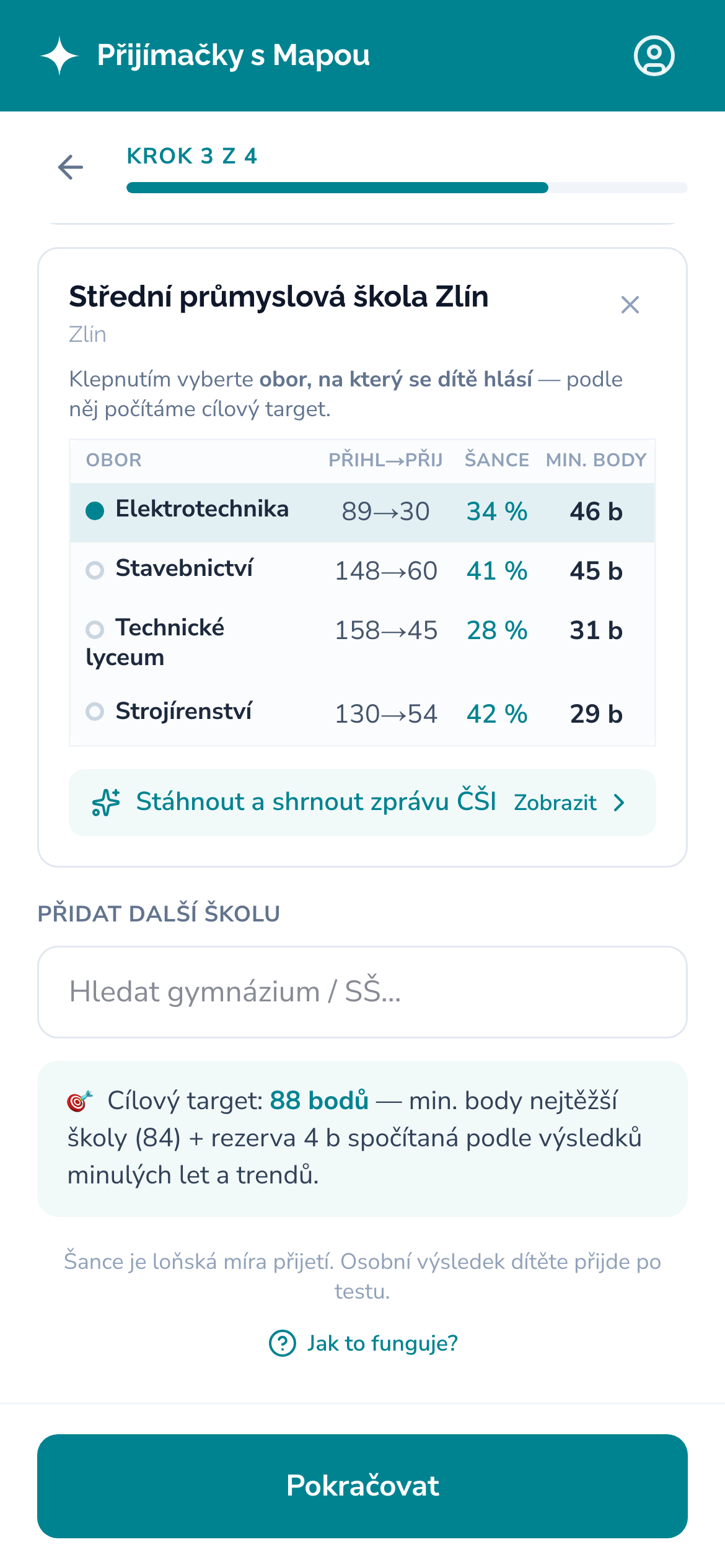 Zvolíte cílové školy